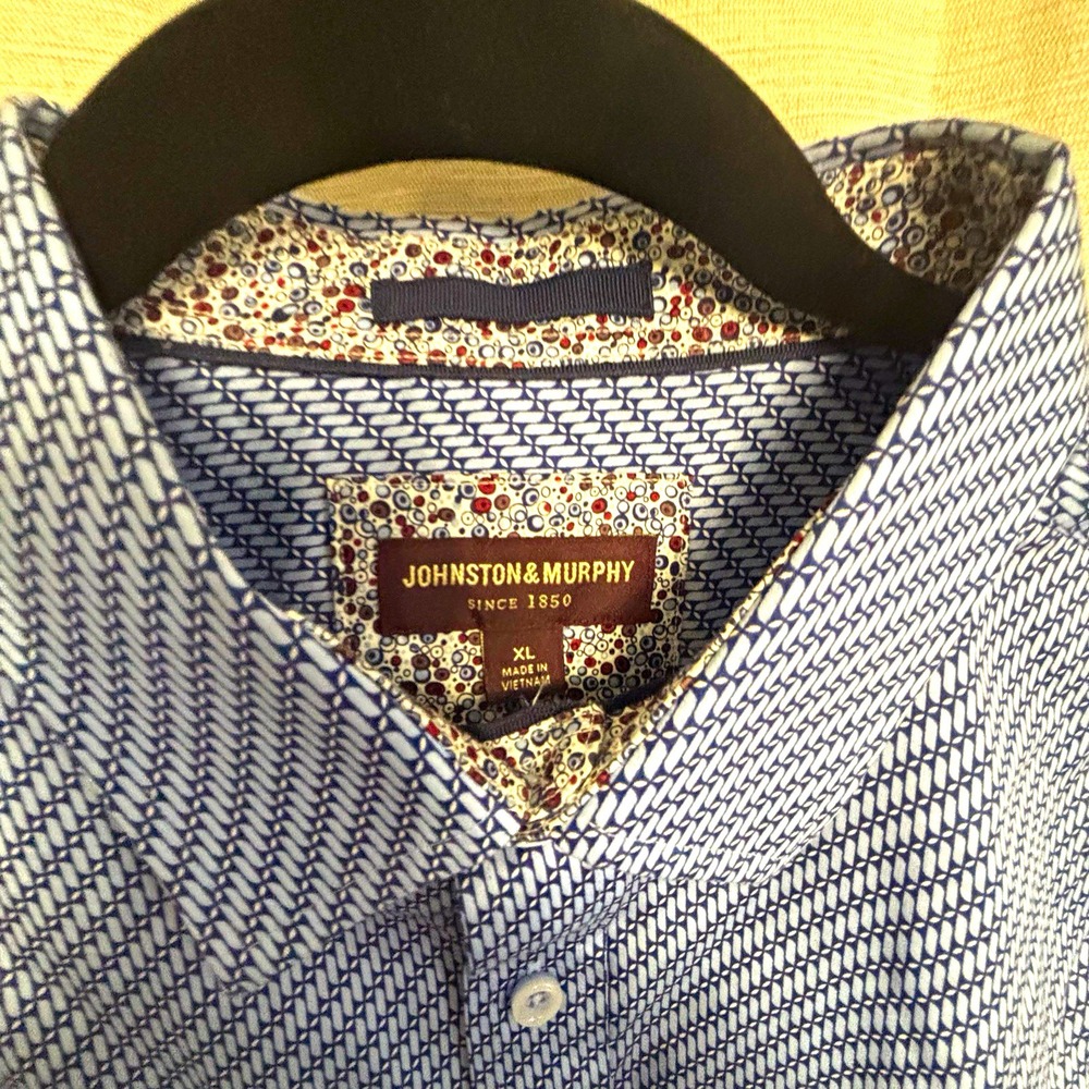 Johnston & Murphy Men's XL Geometric Button-Down LS Shirt *see description